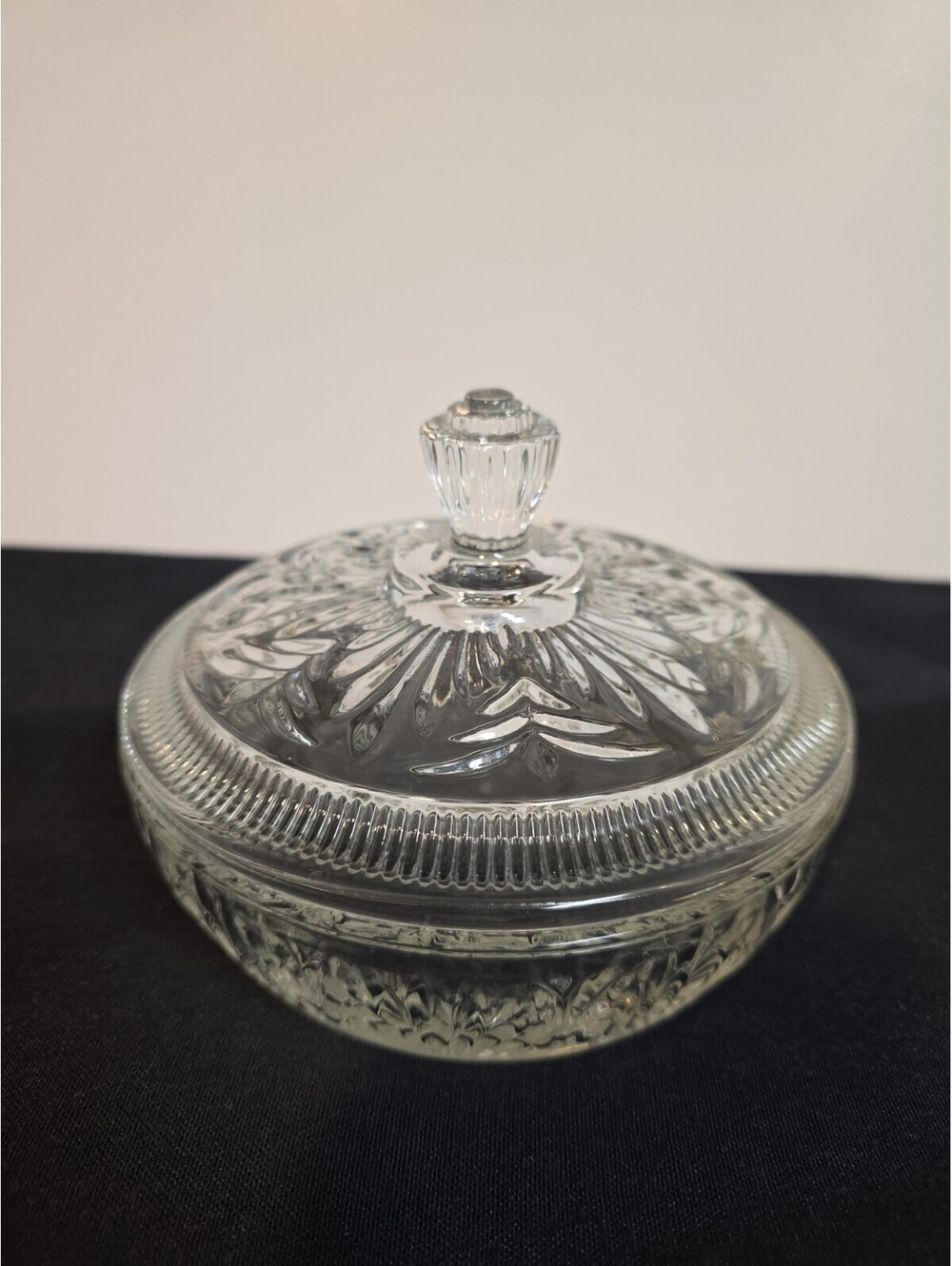 Vintage Avon Covered Clear Candy Or Trinket Dish with Lid